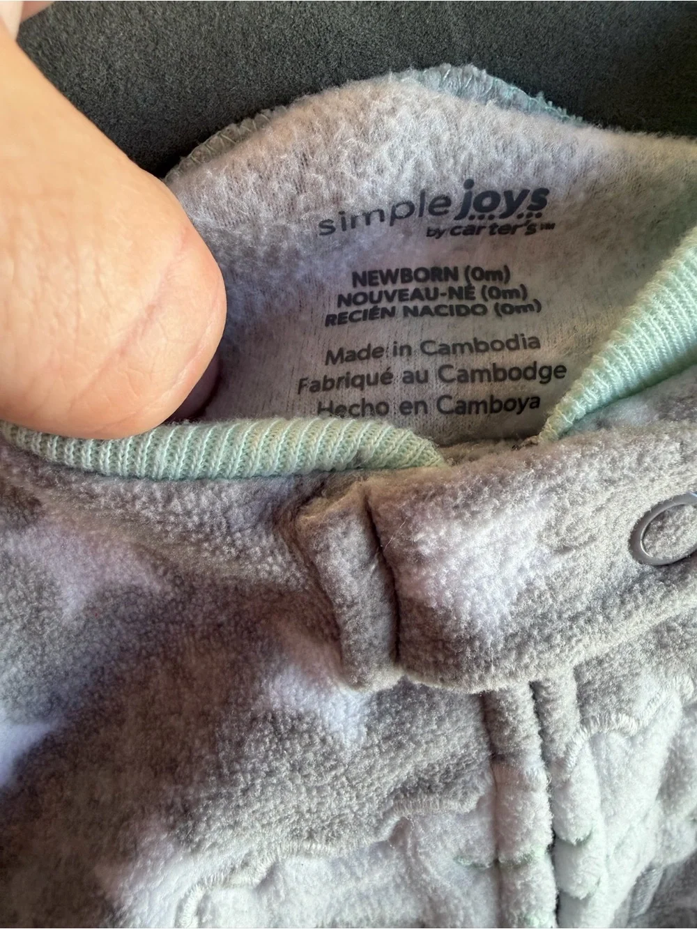 Simple Joys by Carter's Gray Star Fleece One-Piece with Sheep Footie